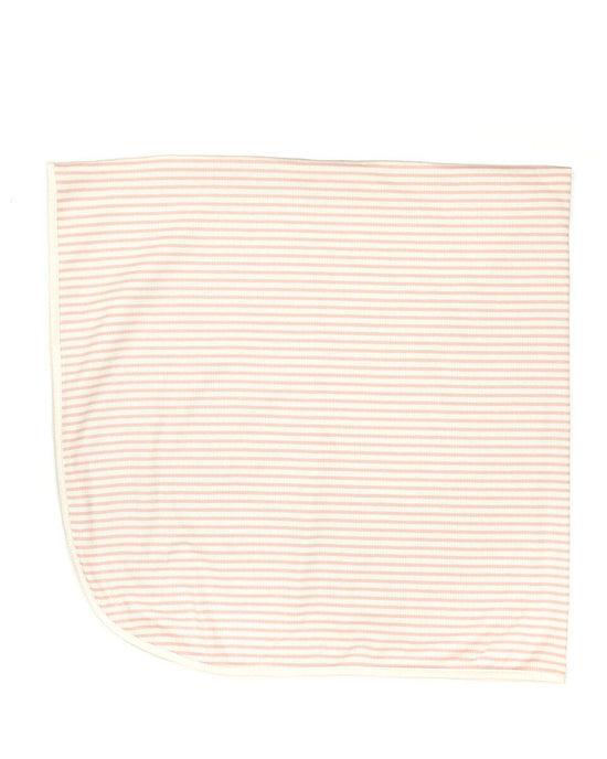 Little tun tun accessories ribbed blanket in shell pink stripes