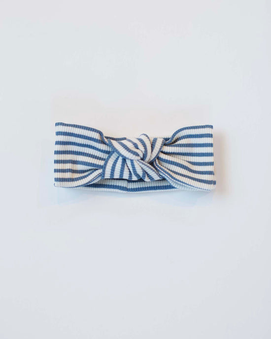 Little tun tun accessories ribbed headband in blue stripes