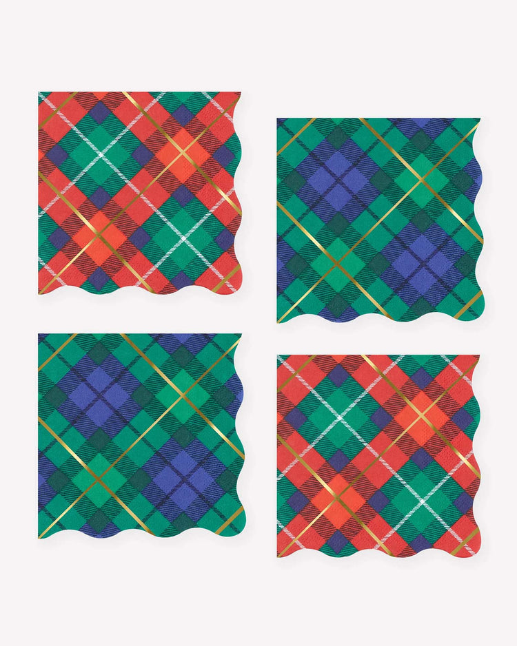 plaid mix small napkins