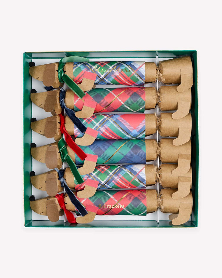 plaid sausage dog crackers
