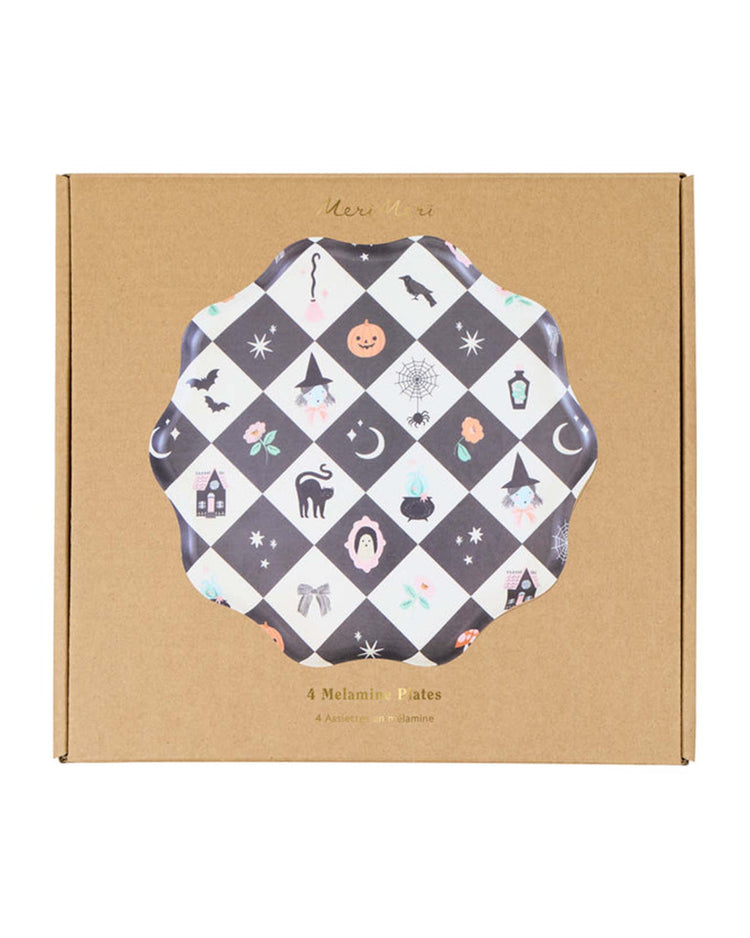 patchwork halloween reusable large plates