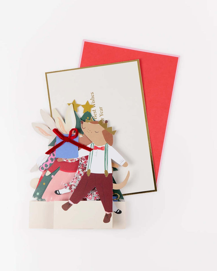 christmas animal friends concertina card