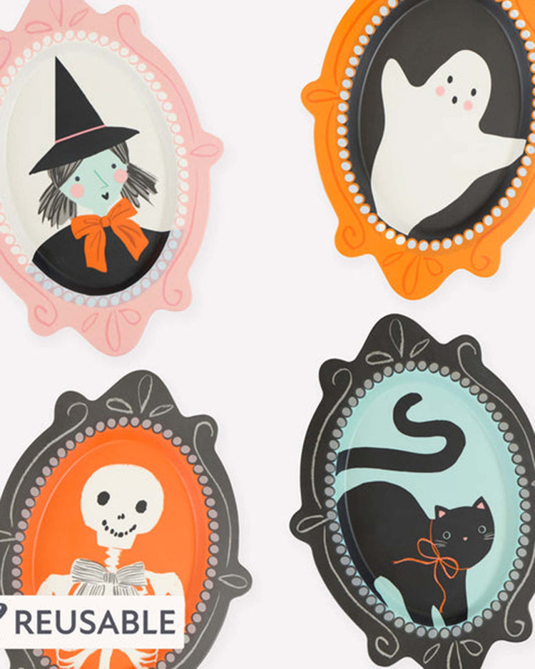 halloween portrait reusable plates