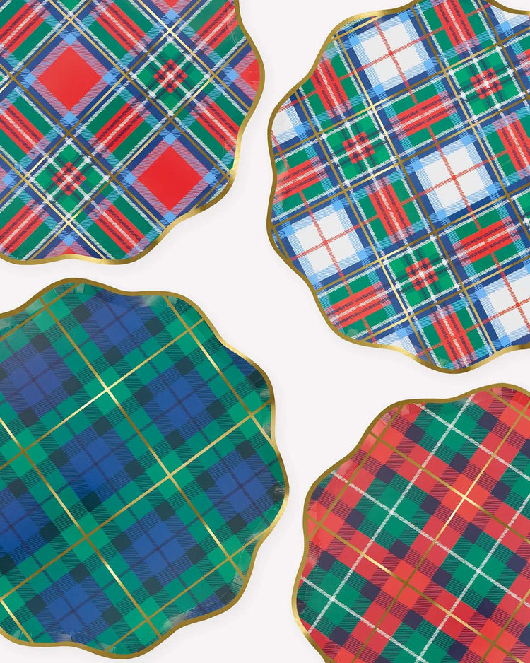 plaid mix dinner plates