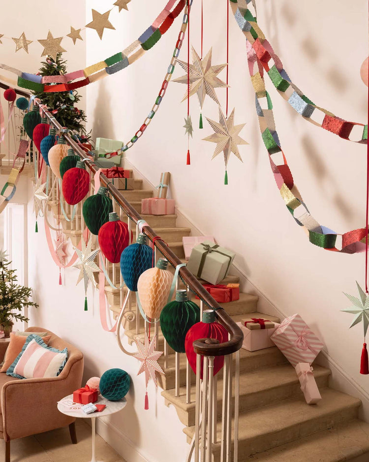 giant glitter paper chains set