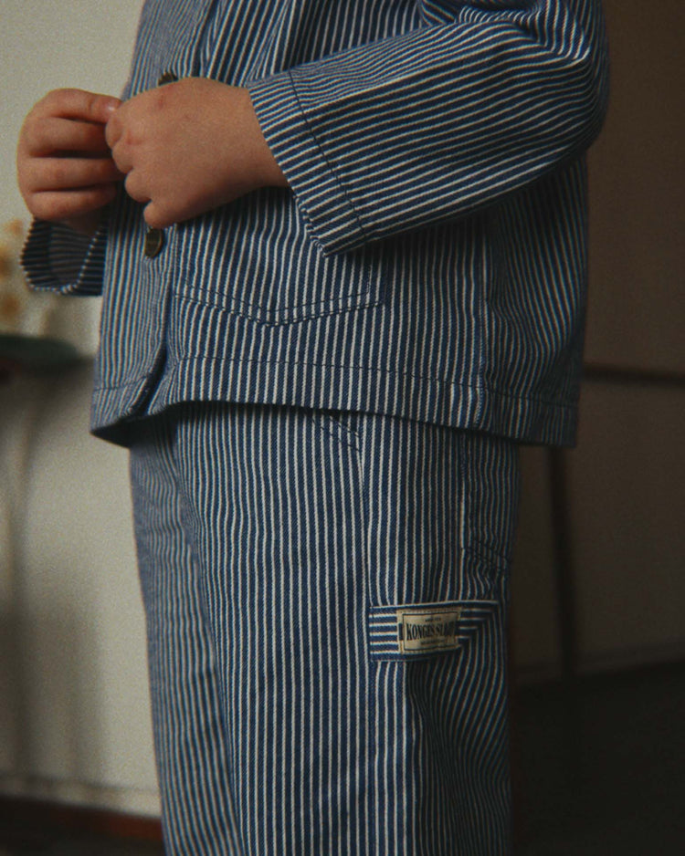 konges sløjd luc pants in blue stripe kids Little