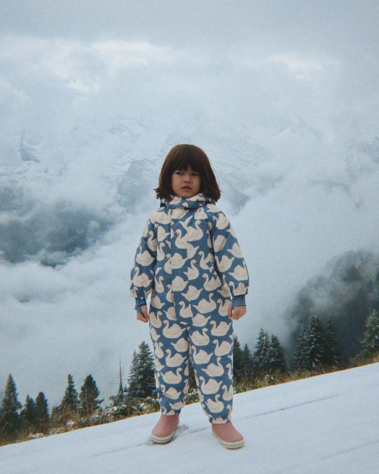 konges sløjd nohr snowsuit print in swan kids Little