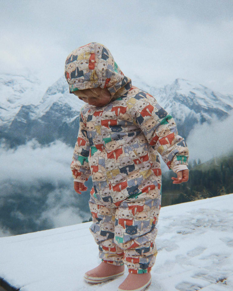konges sløjd nohr snowsuit print in like cats and dogs kids Little