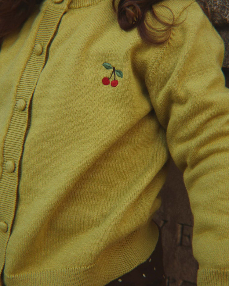 konges sløjd cathy cardigan in leek green kids Little
