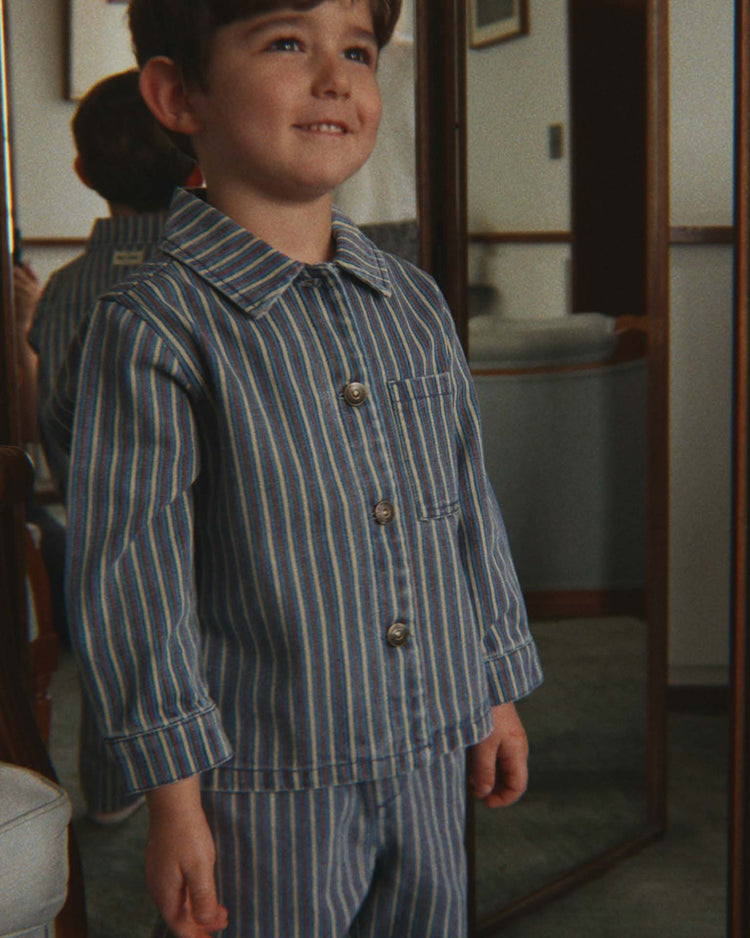 konges sløjd magot shirt in tricolore bleu kids Little