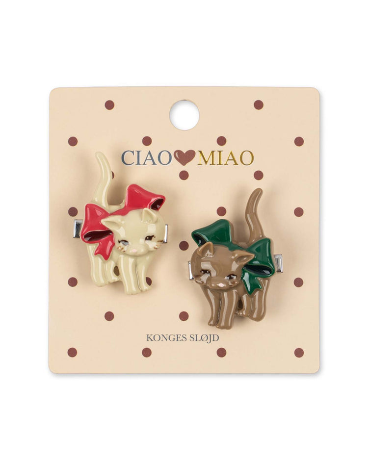 hair clip set in bow kitty