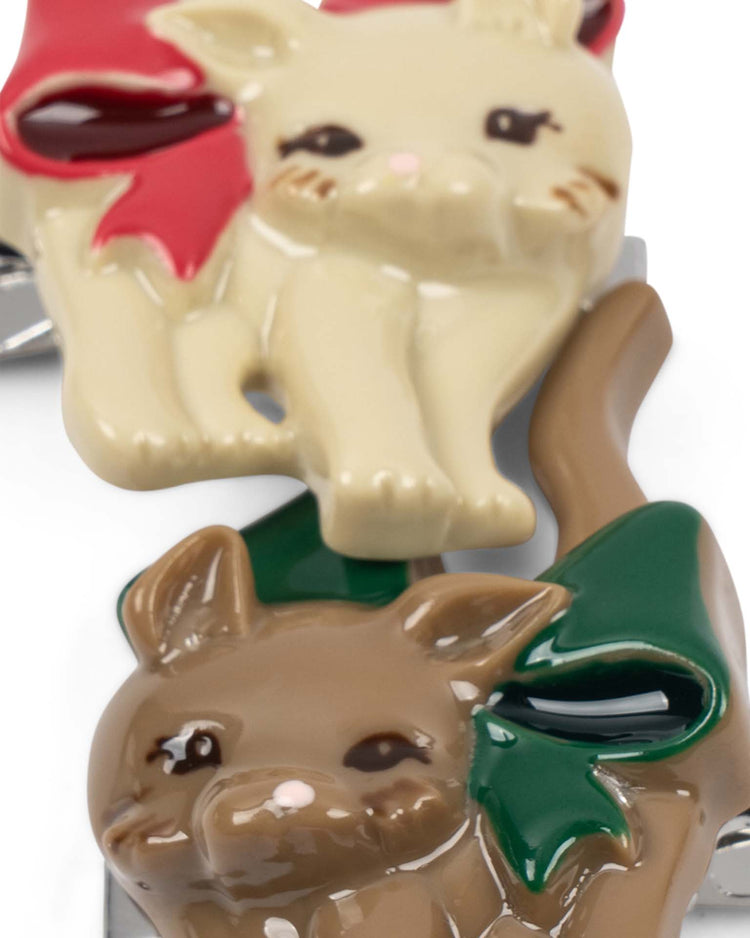 hair clip set in bow kitty