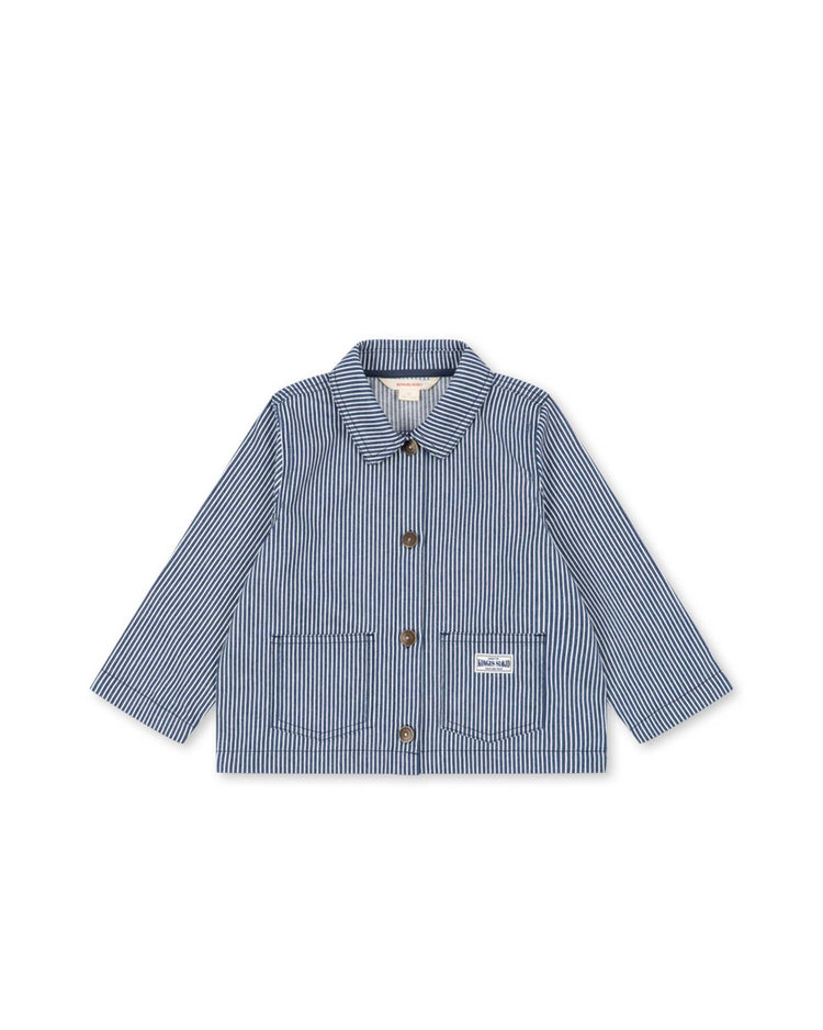konges sløjd luc shirt jacket in blue stripe kids Little