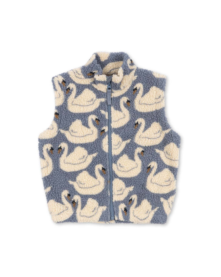 jody teddy vest in swan