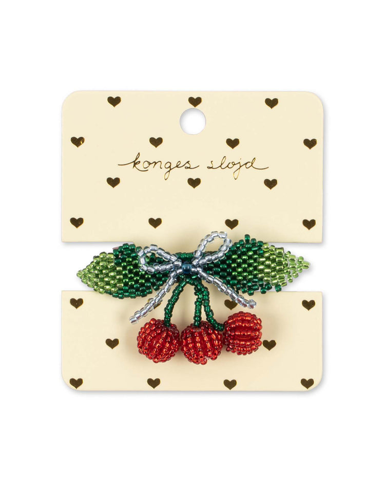 konges sløjd beaded cherry hair clip accessories Little