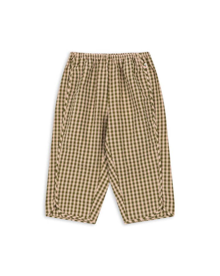 konges sløjd kim slit pants in avocado check kids Little