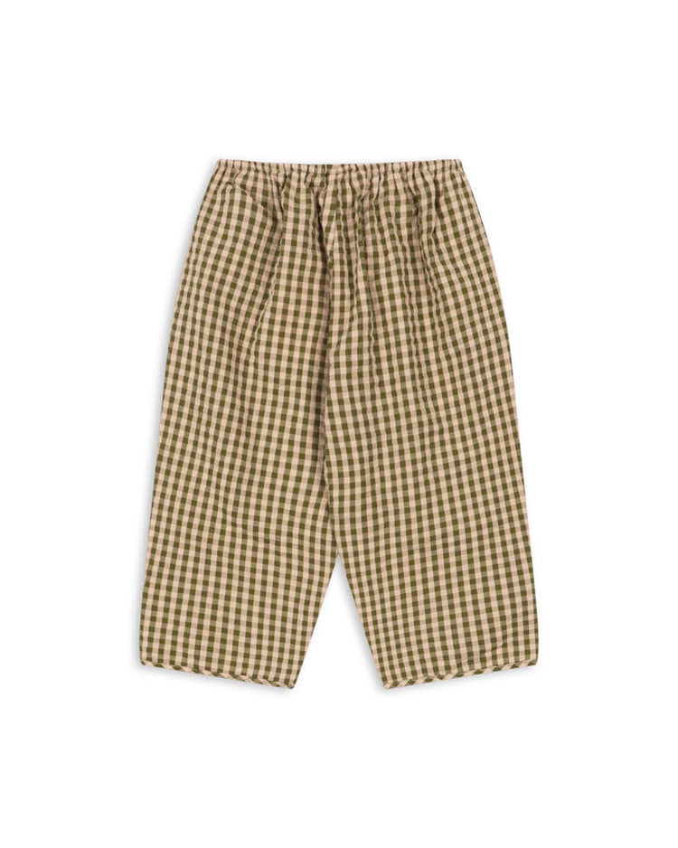 konges sløjd kim slit pants in avocado check kids Little