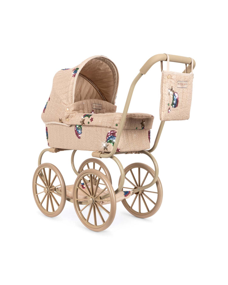 konges sløjd minnie tulle doll pram in rainbow star play Little