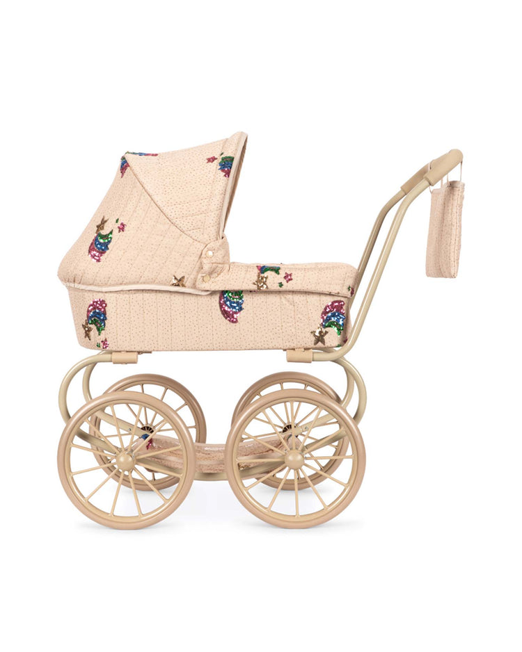 konges sløjd minnie tulle doll pram in rainbow star play Little