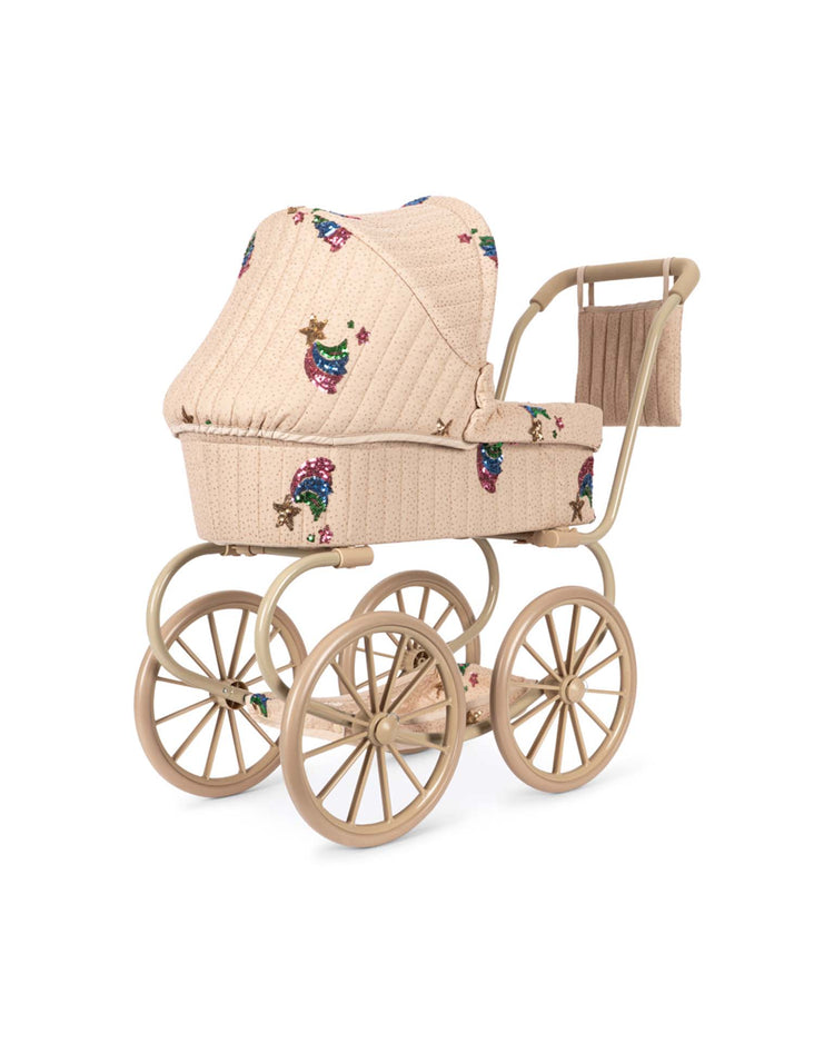 konges sløjd minnie tulle doll pram in rainbow star play Little