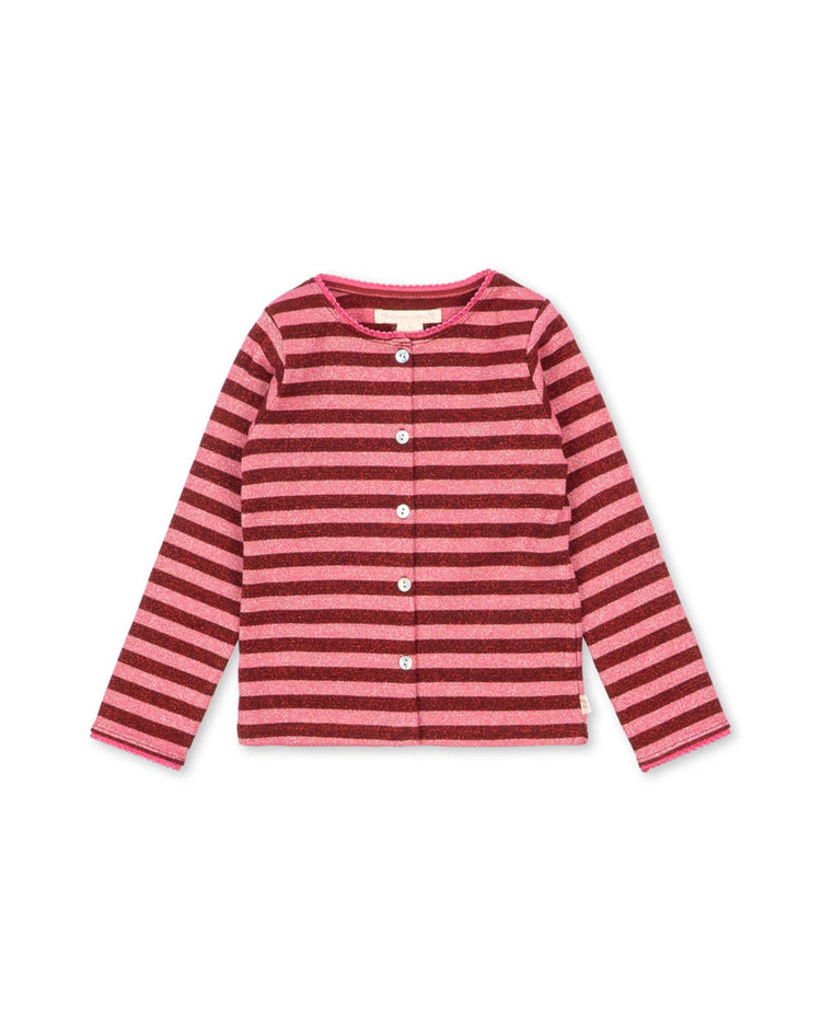 roli stripe cardigan in pinky stripe