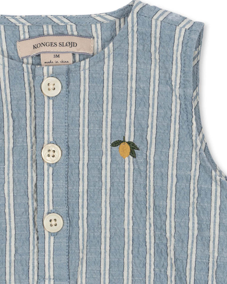 konges sløjd elliot romper in trio bleu stripe baby Little