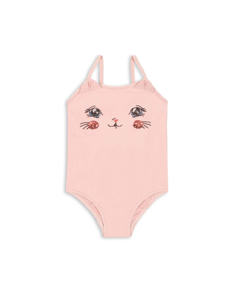 konges sløjd kitty swimsuit in powder pink kids Little