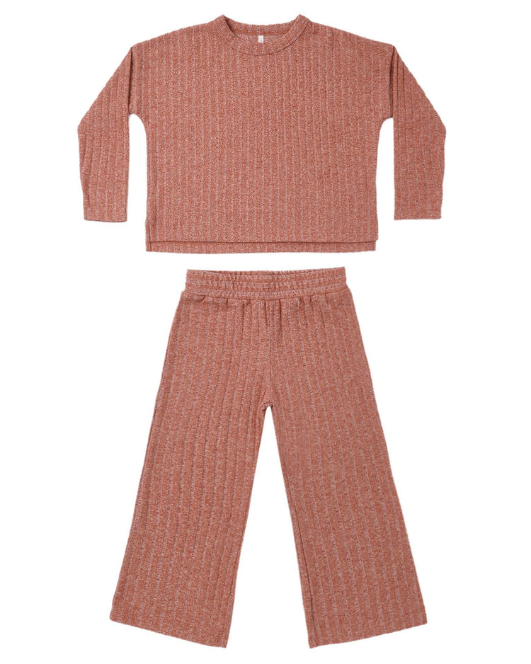 rylee + cru cozy rib knit set in ruby kids Little