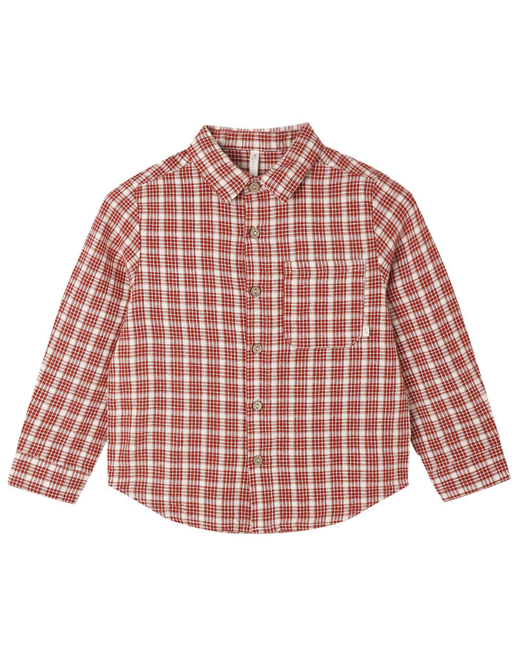 rylee + cru collared long sleeve shirt in vintage plaid kids Little