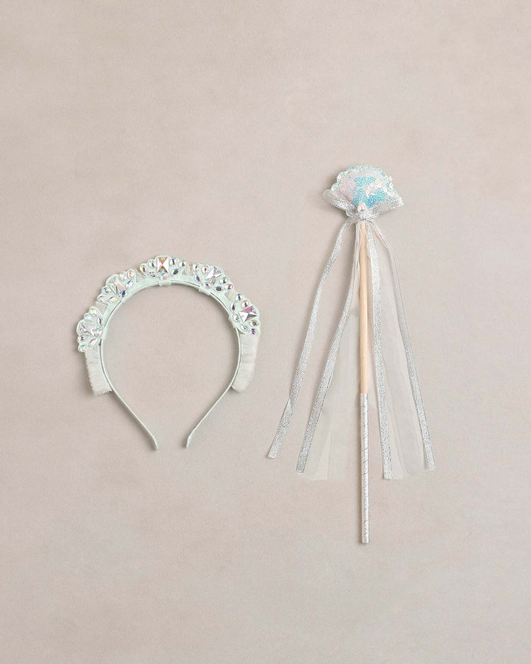 noralee mermaid crown + wand in mist kids Little