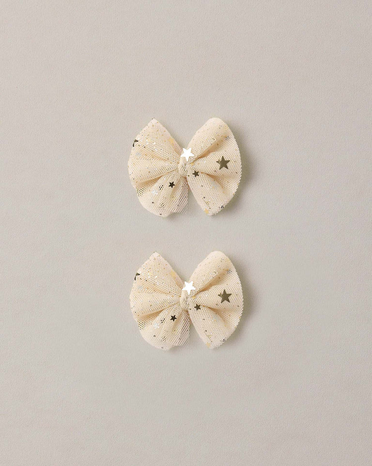 noralee flutter tulle clips in champagne accessories Little