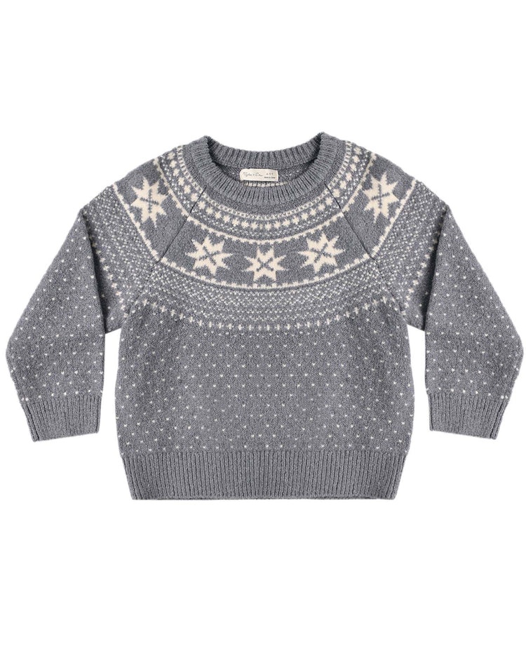 rylee + cru fair isle sweater in slate kids Little