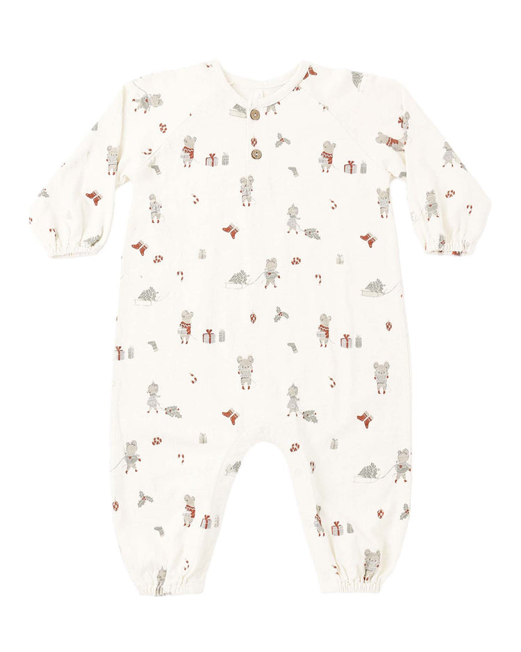 rylee + cru henley jumpsuit in holiday mouse baby Little