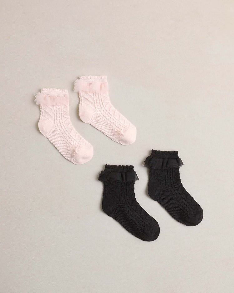 noralee ruffle socks in black + blush accessories Little