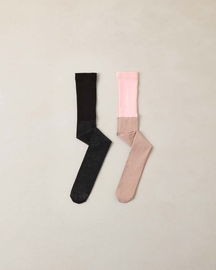 noralee shimmer tights in black + blush accessories Little