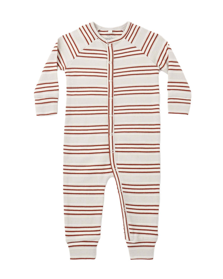 rylee + cru organic long john pajamas in holiday stripe baby Little