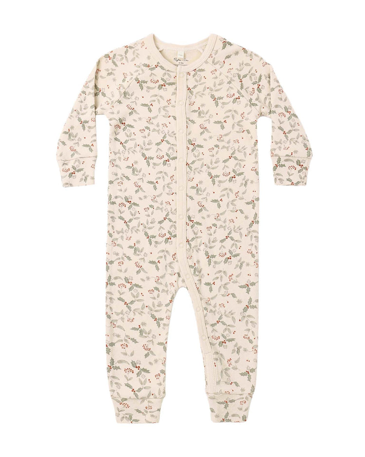 rylee + cru organic long john pajamas in holly fleur baby Little