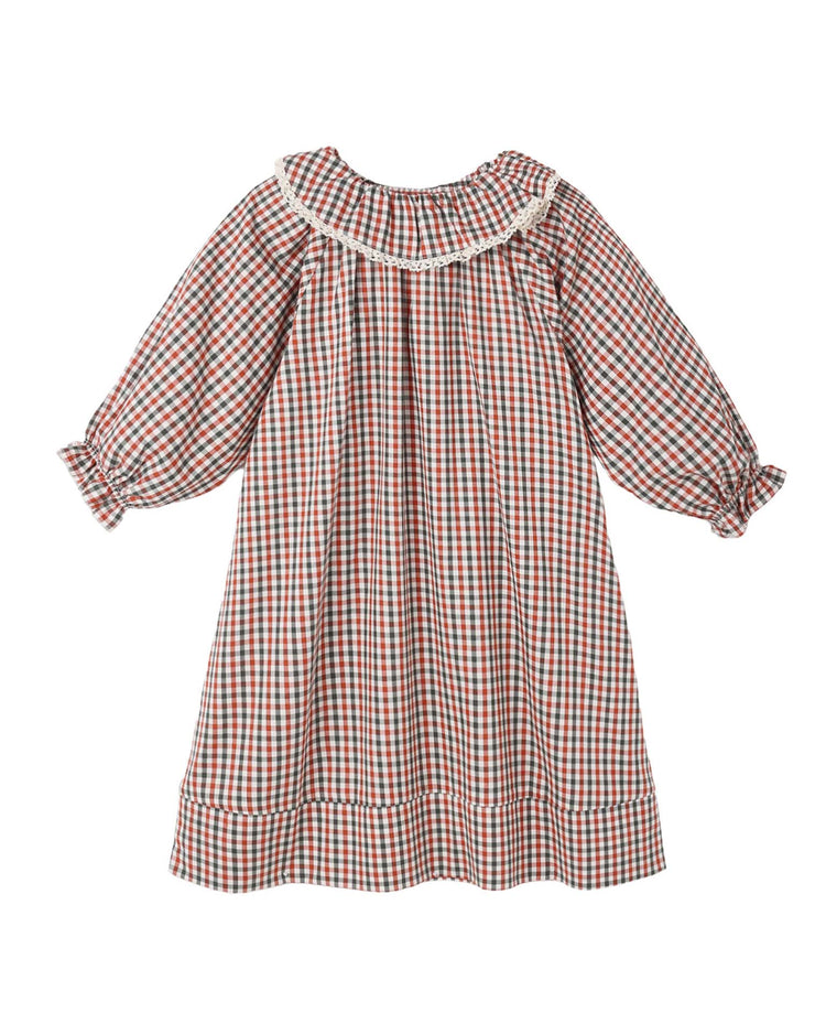 rylee + cru girl's nightgown in holiday gingham kids Little