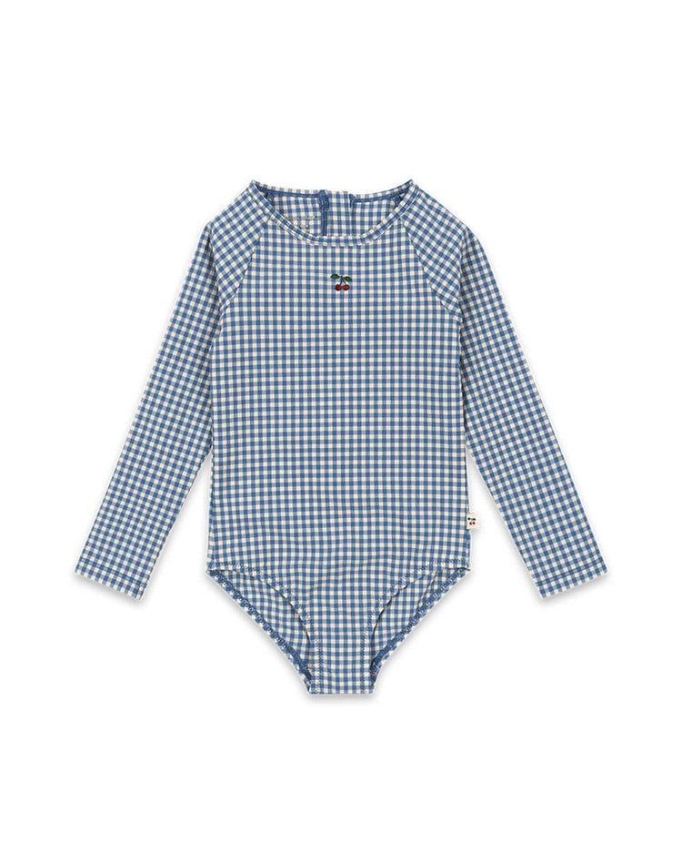 konges sløjd fresia long sleeve swimsuit in harbor check kids Little
