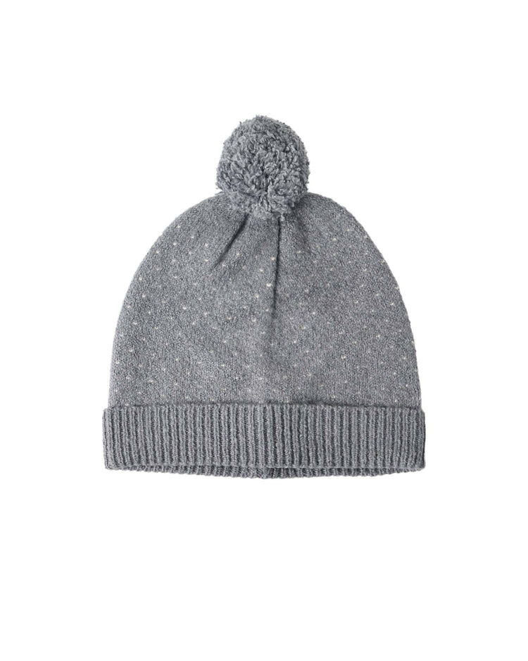 beanie in slate birdseye