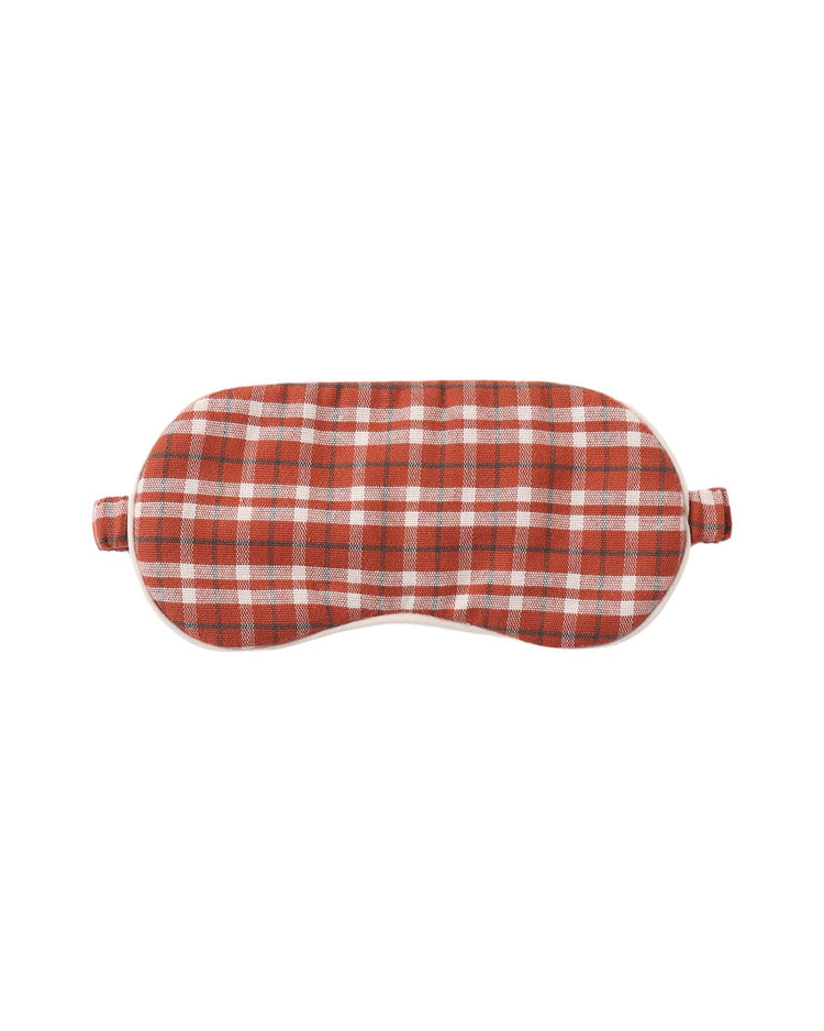 sleep mask in ruby plaid
