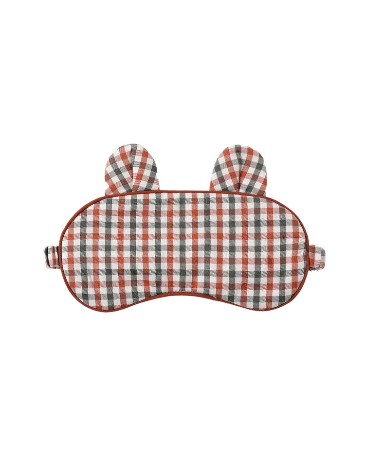 sleep mask in holiday gingham