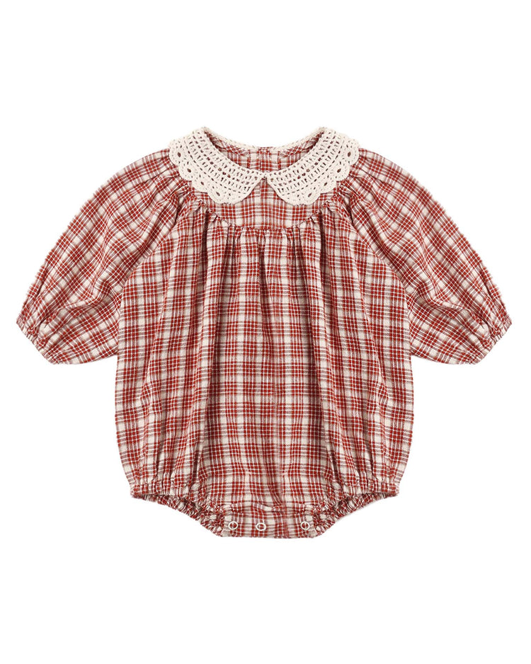 rylee + cru heidi romper in vintage plaid baby Little