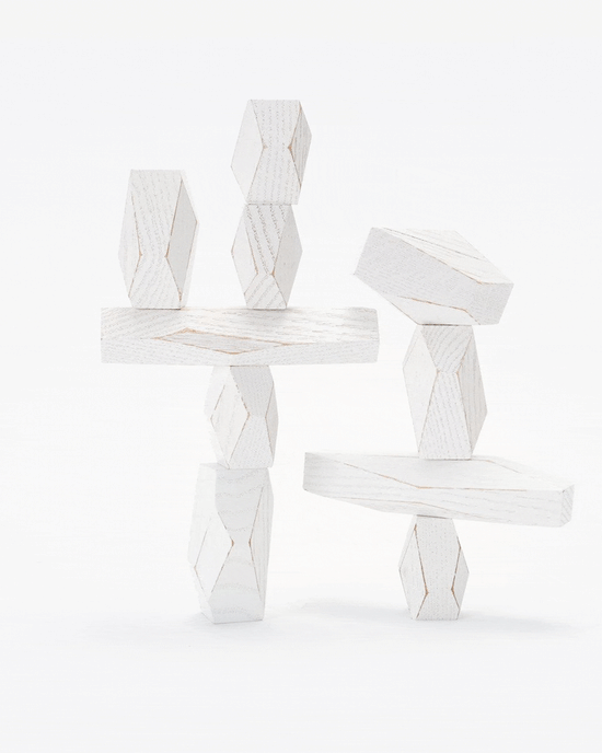 Little areaware play balancing blocks in white