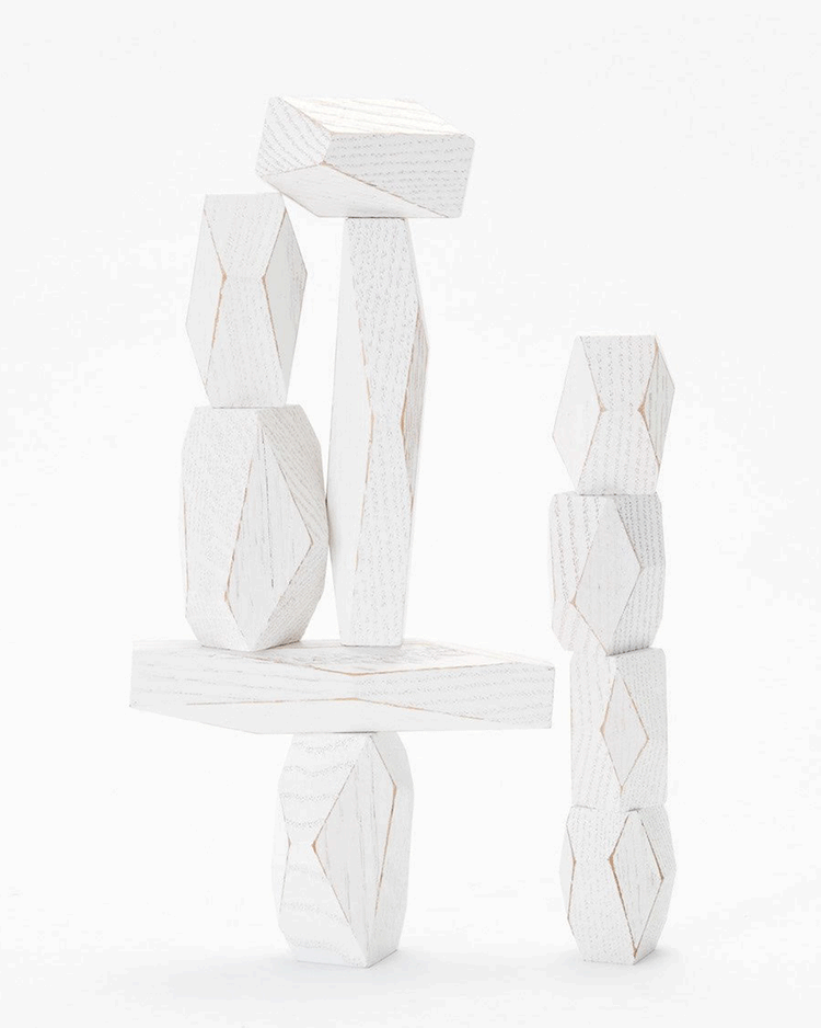 Little areaware play balancing blocks in white