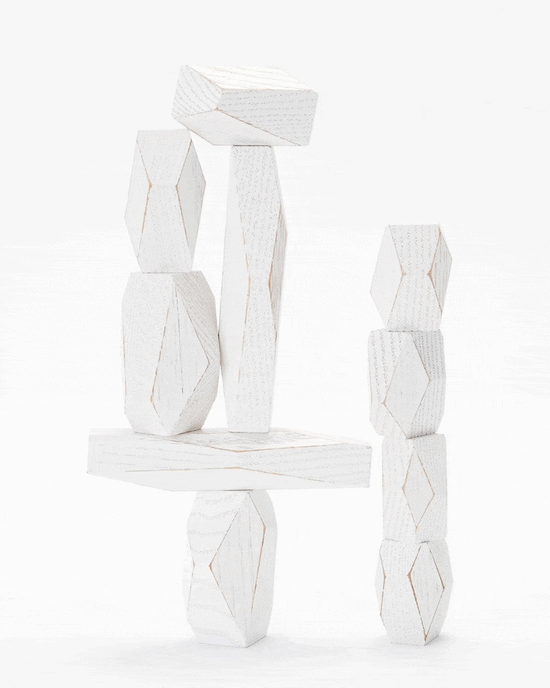 Little areaware play balancing blocks in white