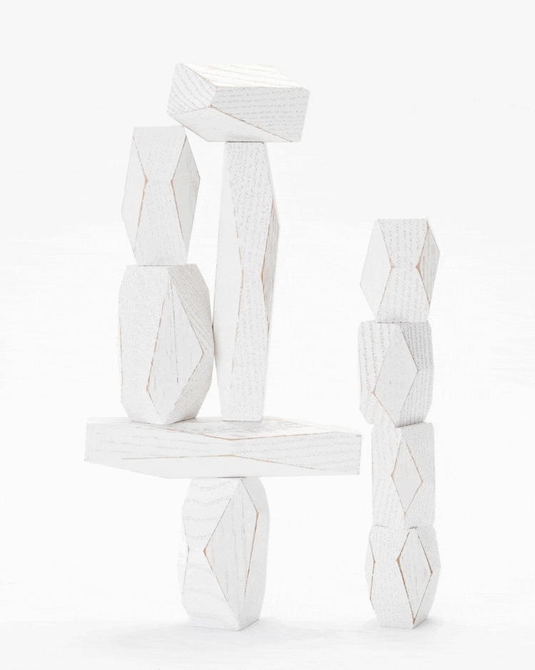 Little areaware play balancing blocks in white