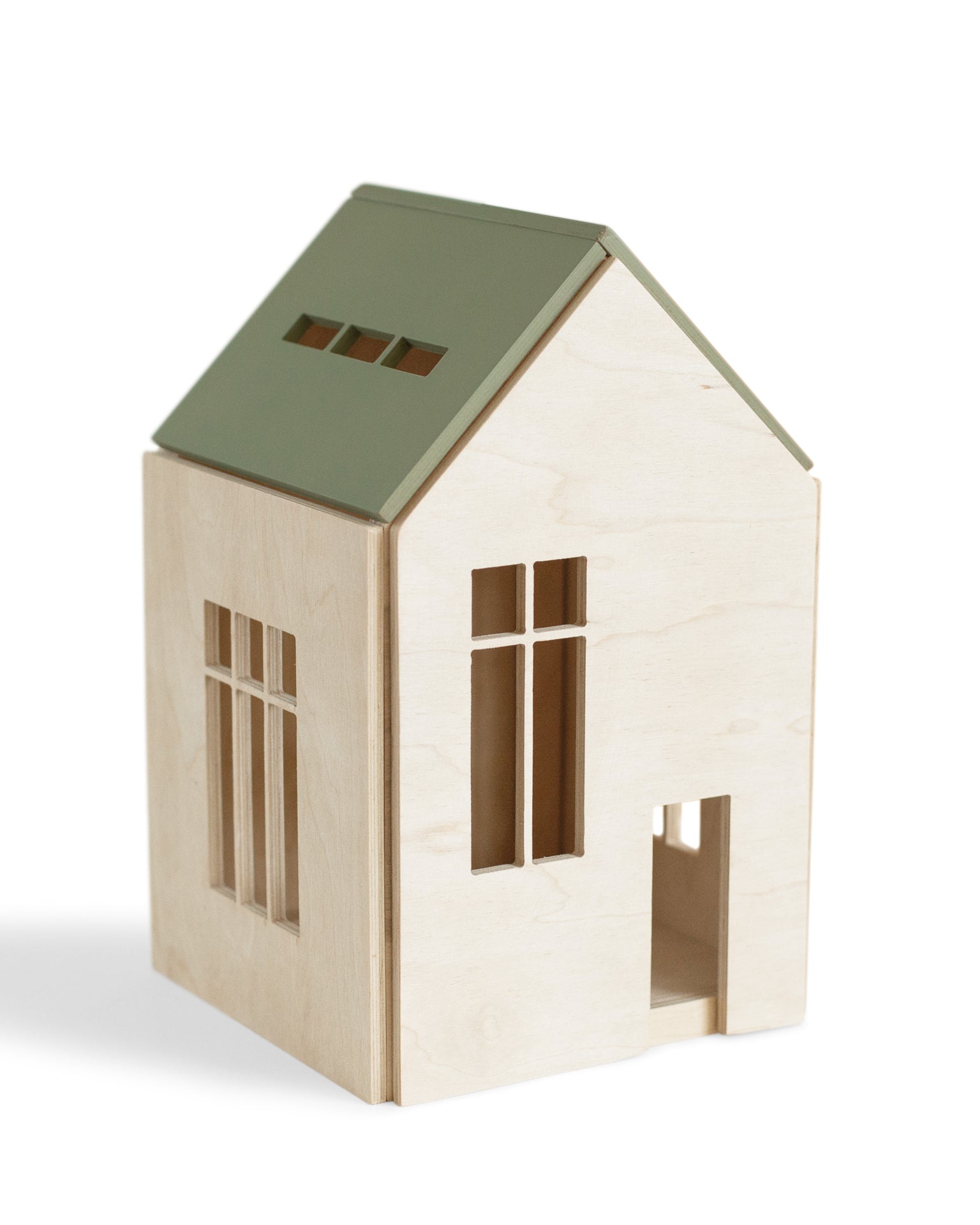 Little babai play large magnetic dollhouse in khaki