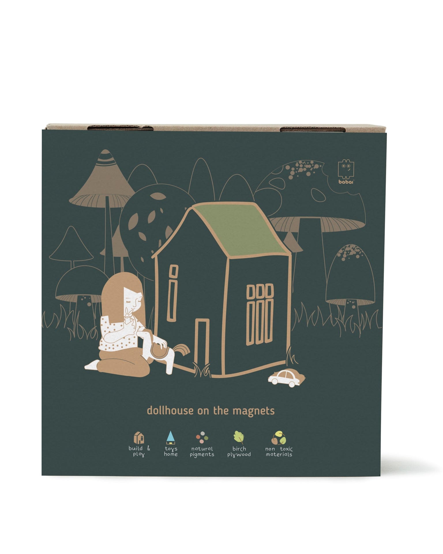 large magnetic dollhouse in khaki – Little