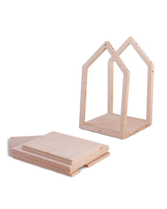 Little babai play large magnetic dollhouse in natural